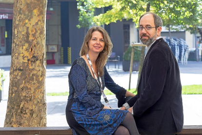 Almudena Carracedo y Robert Bahar, ayer, en Valladolid.-PABLO REQUEJO