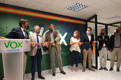 Javier Ortega Smith, duante la inauguración de la sede de VOX en Valladolid. - EUROPA PRESS