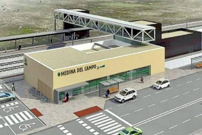 Recreación de la nueva estación de Alta Velocidad de Medina del Campo según se muestra en el proyecto de Adif.-El Mundo