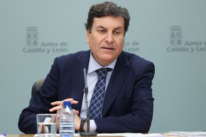 Carlos Fernández Carriedo, durante la rueda de prensa posterior al Consejo de Gobierno.- ICAL