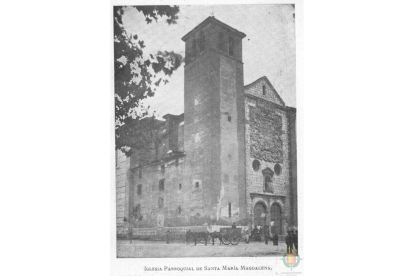 Fachada de la iglesia de Santa María Magdalena de la calle Colón de Valladolid en 1900 - ARCHIVO MUNICIPAL