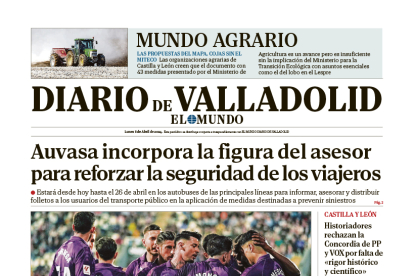 Portada de diario de Valladolid 8 de abril