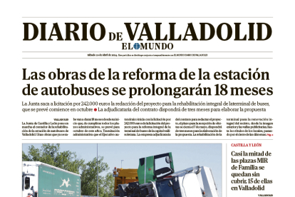Portada de Diario de Valladolid del sábado 20  de abril de 2024