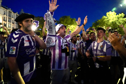 Celebración en la plaza Zorrilla del ascenso del Real Valladolid de fútbol a primera división