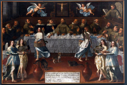 El encuentro de San Francisco de Asís y Santo Domingo de Guzmán y el Milagro en el refectorio