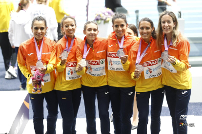 Equipo español bronce por equipos en media maratón femenina