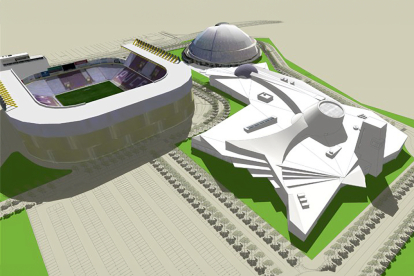 2010. Segundo proyecto Valladolid Arena, con pabellón en cúpula.
