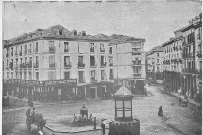 Vista de la plaza de Fuente Dorada alrededor del 1900