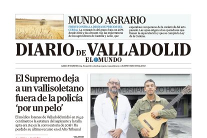 Portada de Diario de Valladolid del 7 de octubre