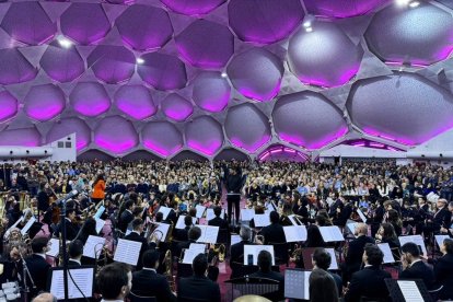 Una imagen de la Banda EMMVA, en la Cúpula del Milenio.