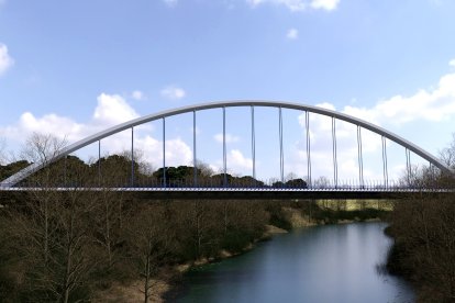 Recreación del viaducto de la Autovía del Duero