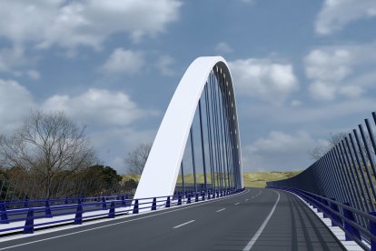 Recreación del viaducto de la Autovía del Duero