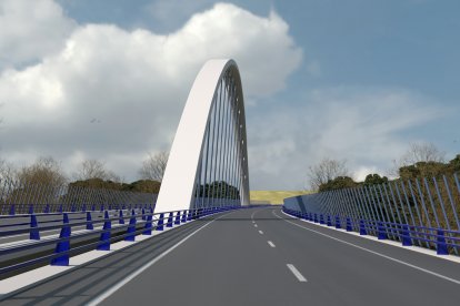 Recreación del viaducto de la Autovía del Duero