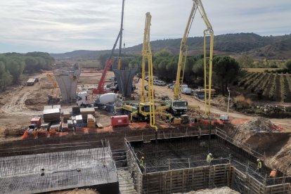 Trabajos del viaducto de la Autovía del Duero en Valladolid