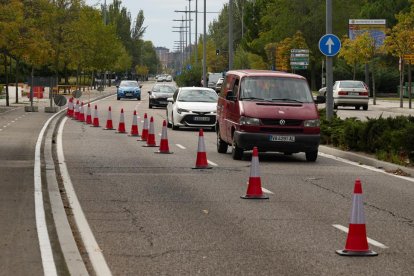 Corte de un carril en la Avenida de Salamanca por las obras de la red de calor