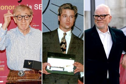 Woody Allen, Brad Pitt y Malcolm McDowell se pasearon por la alfombra verde de la Seminci