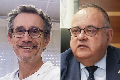 El jefe de Cardiología del Clínico de Valladolid, Alberto San Román, y el consejero de Sanidad, Alejandro Vázquez.