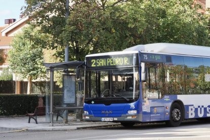 Imagen de la parada de bus de la calle Miguel Delibes