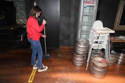 Lugar donde estaba la máquina registradrora en el bar La Teta y la Luna