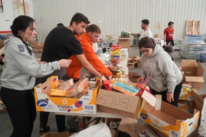 Grupos de voluntarios preparan alimentos y artículos de primera necesidad para enviar a Valencia por la DANA