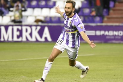 Deivid celebra un gol marcado en su etapa blanquivioleta.