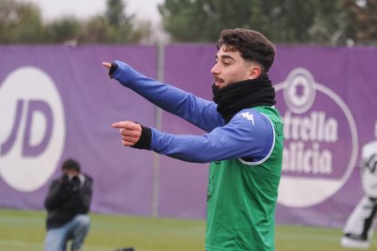 Raúl Moro, durante el entrenamiento del lunes.