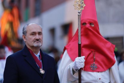 Alberto Cuadrado, este lunes en la procesión del Santísimo Rosario del Dolor