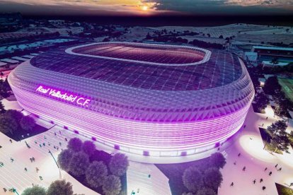 Infografía del estadio Zorrilla tras su reforma, presentada en la campaña electoral del PP.