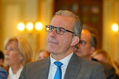 Javier Ortega Smith, durante la presentación del libro de Javier Burrieza en Valladolid.