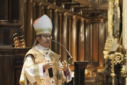 Luis Arguello, durante la homilia con motivo de la festividad de San Pedro Regalado