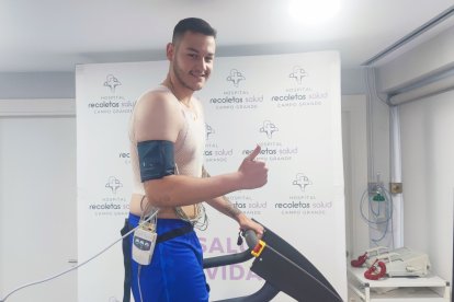 Guilherme Carvalho, durante su reconocimiento médico en Recoletas.