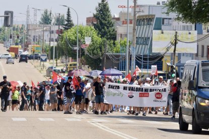 Manifestación de los trabajadores de Saeta Die Casting en Valladolid.