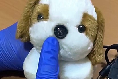 Peluche con un sistema de grabación, en una imagen de archivo