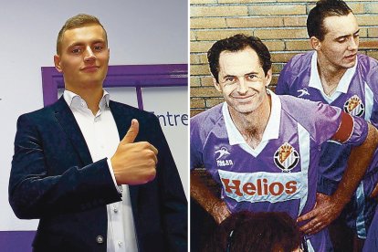 Jorge de Frutos y Luis Minguela en sus etapas con el Real Valladolid.