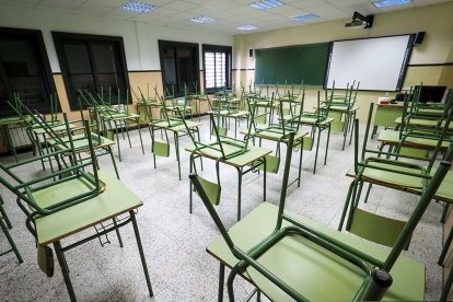 Imagen de archivo de un aula de un centro educativo de Castilla y León.