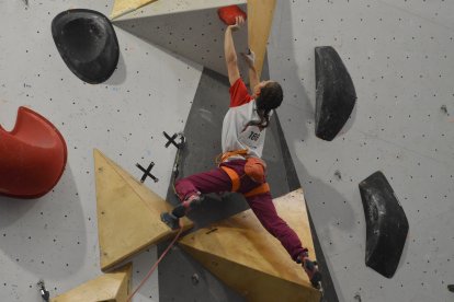 Iziar Martínez, en un Campeonato de Escalada.