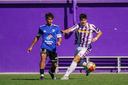 Mario Domínguez, durante el reciente partido del Juvenil A frente a Las Rozas.