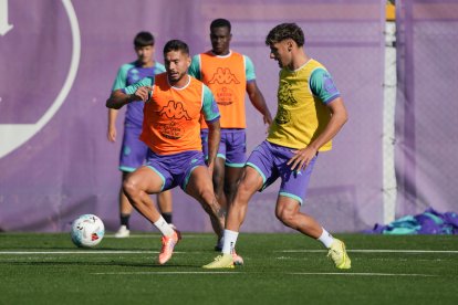 Javi Sánchez, durante el entrenamiento de este miércoles.