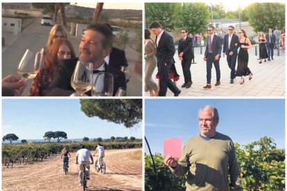 El brindis de Banderas con la prensa, la preboda celebrada en Valbuena, asistentes disfrutan de un paseo en bici y el fan que trató de colarse al enlace