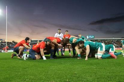 Melé en el España-Irlanda A disputado el pasado sábado en Leganés.