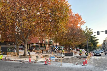 Aglomeraciones a causa de las obras del carril bici en el Paseo de Juan Carlos I