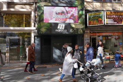 Anuncio de fiesta de Nochebuena en la discoteca Maraca, en el paseo de Zorrilla