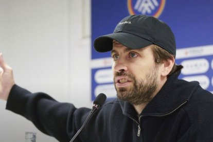 Piqué, en sala de prensa, como propietario del conjunto andorrano.