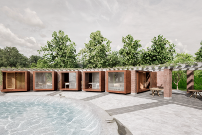 Infografía de la estructura que acogerá el restaurante de la Pérgola del Campo Grande de Valladolid.