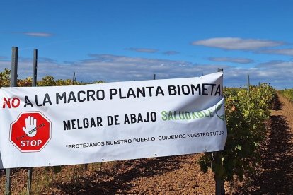 Pancarta en protesta por la