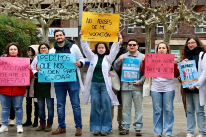 Concentración en León por de la huelga de médicos el pasado mes de enero.