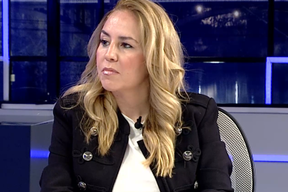 La presidenta de la Asociación de Transportistas de Valladolid, Virginia Muñoz, en el plató de 'La Quinta Esquina'