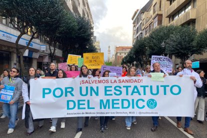 Manifestación de médicos por el Estatuto Marco en León