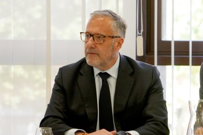 El portavoz de Vox, Carlos Pollán, en la Junta de Portavoces de las Cortes de Castilla y León
