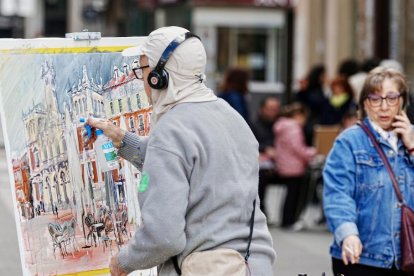 Concurso de pintura rápida durante el día de San Pedro Regalado